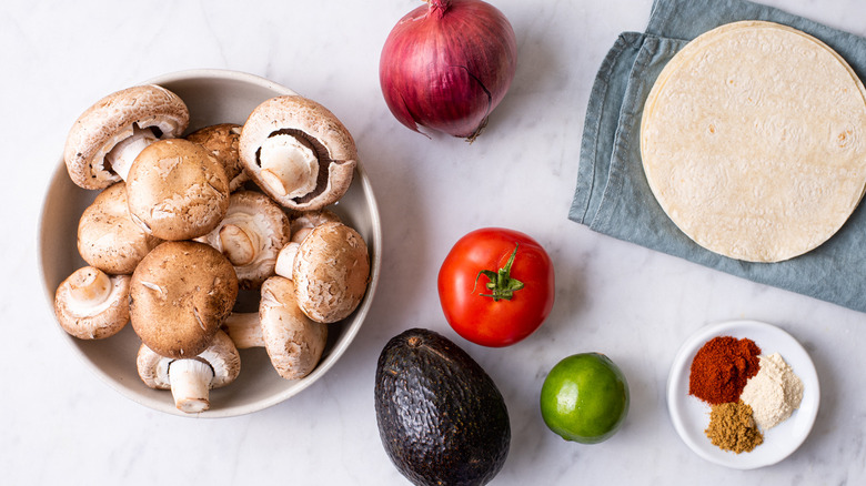 ingredients for mushroom tacos