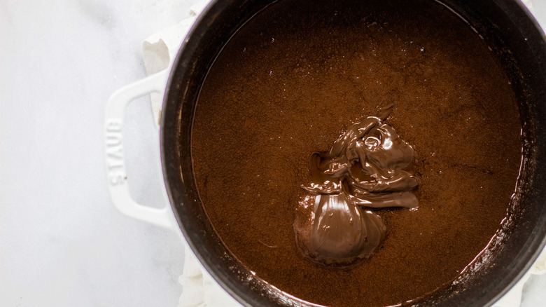 Nutella and butter in bowl