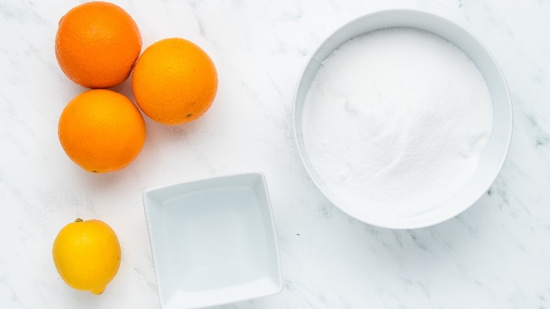 ingredients for easy orange marmalade