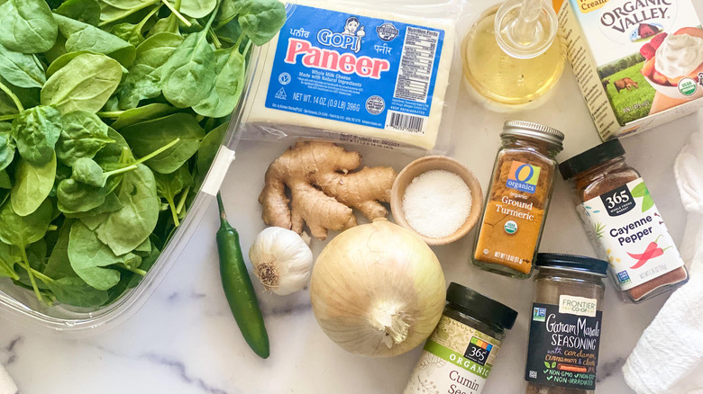 ingredients for palak paneer