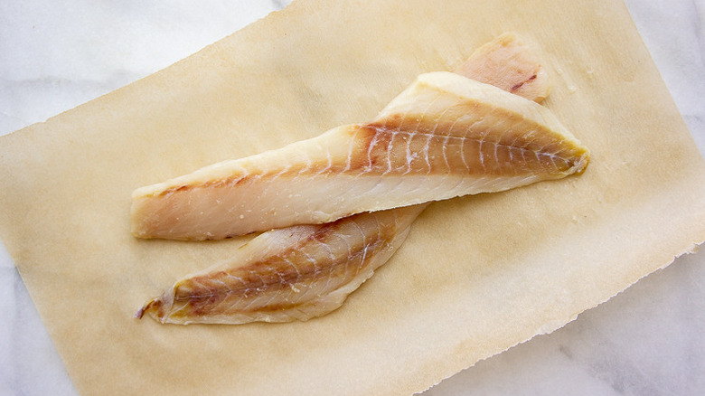 rockfish on parchment paper