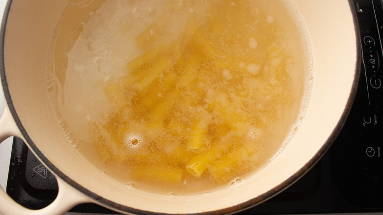 pasta boiling in pot