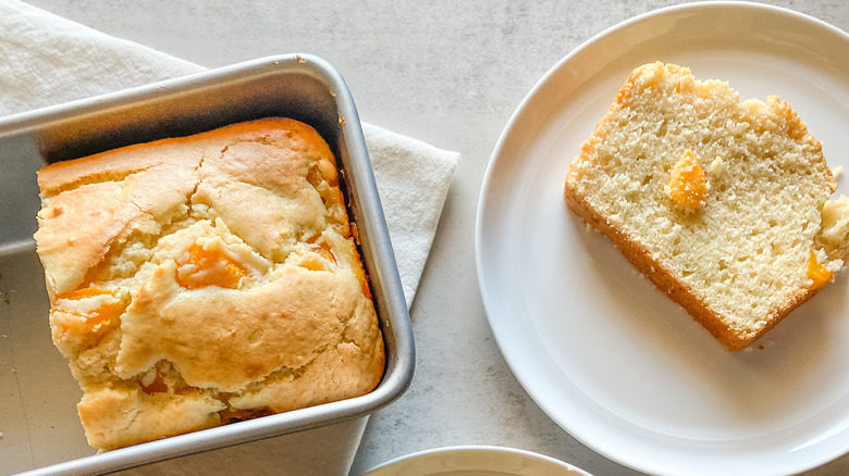 sliced peach bread