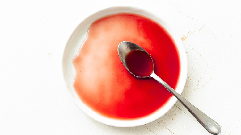 raspberry sauce in bowl