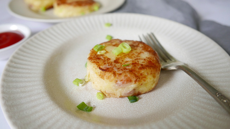 potato cake on plate 