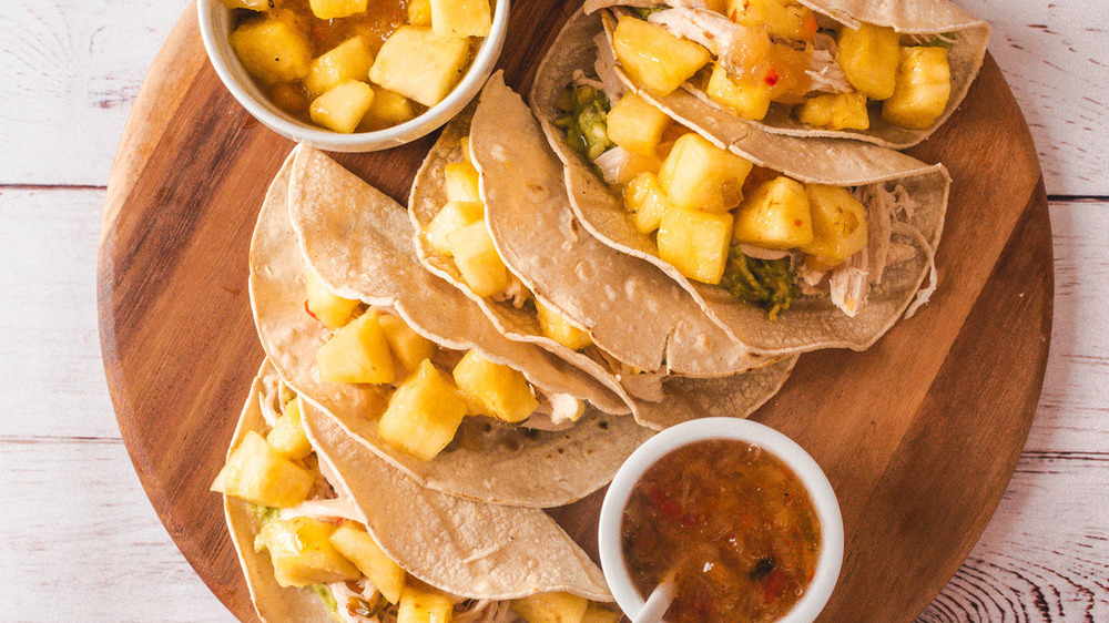 tacos with pineapple and chicken