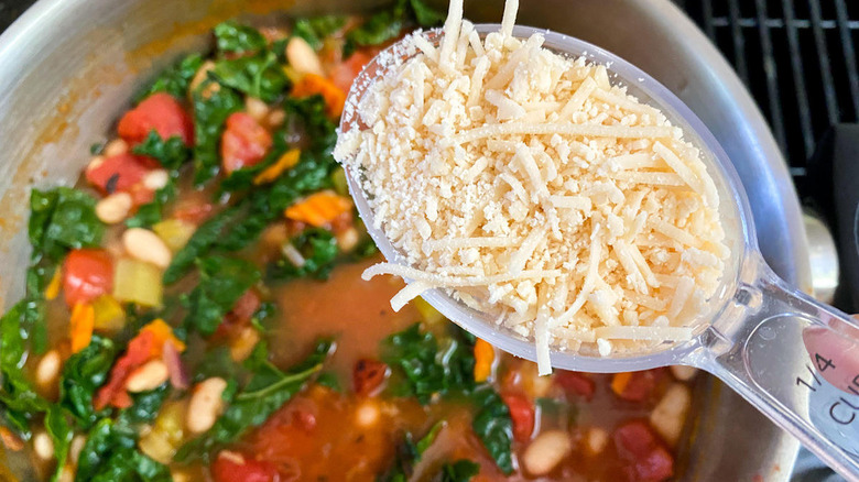 Soup cooking in a pot