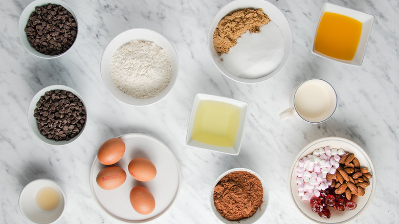 The ingredients for Easy Rocky Road Brownies