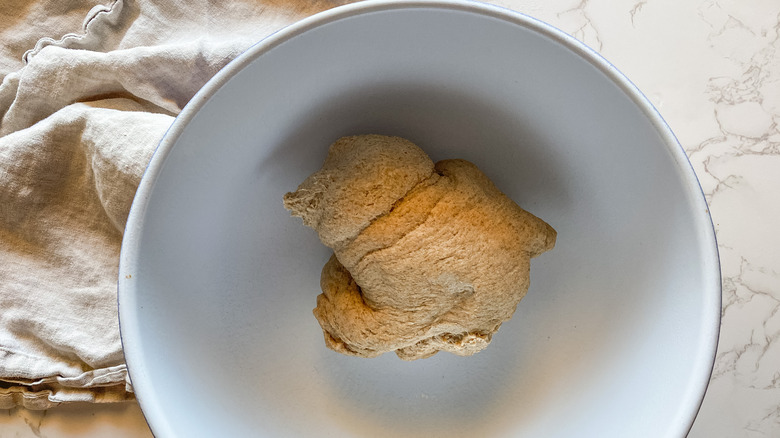 un-risen dough in bowl