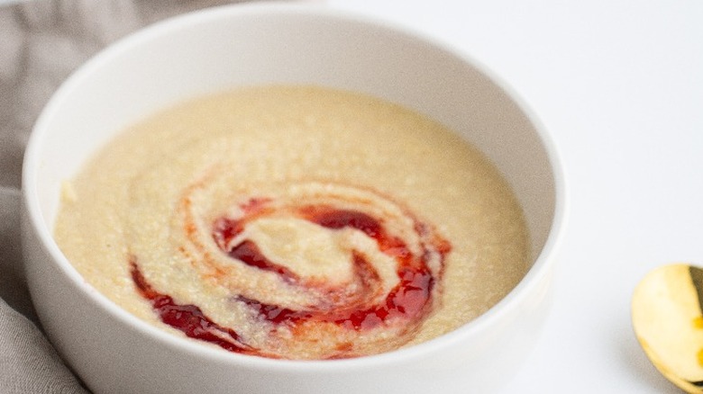 semolina pudding in bowl