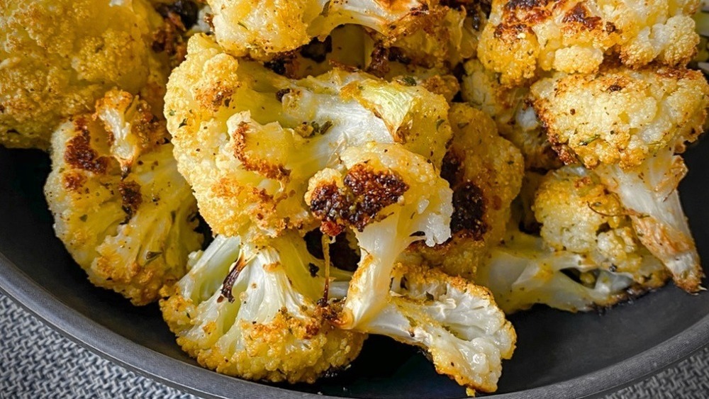 bowl of roasted cauliflower