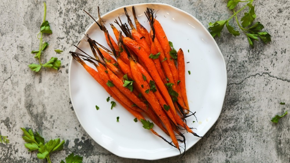 plate of roasted carrots