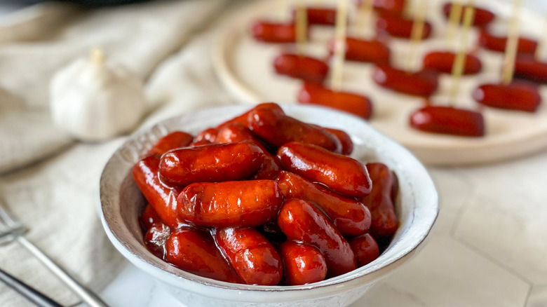 little smokies in serving bowl