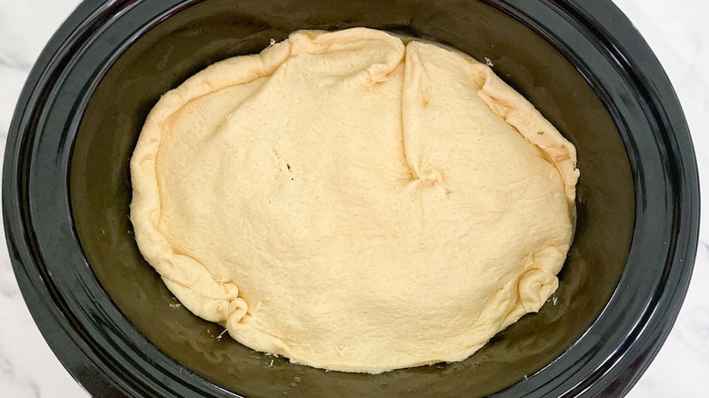 Pot pie covered with dough