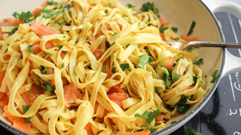 pasta in a pan 