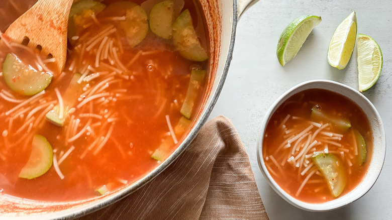 fideo soup served