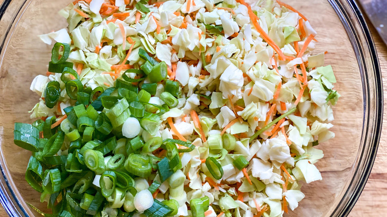 spicy coleslaw ingredients un-mixed