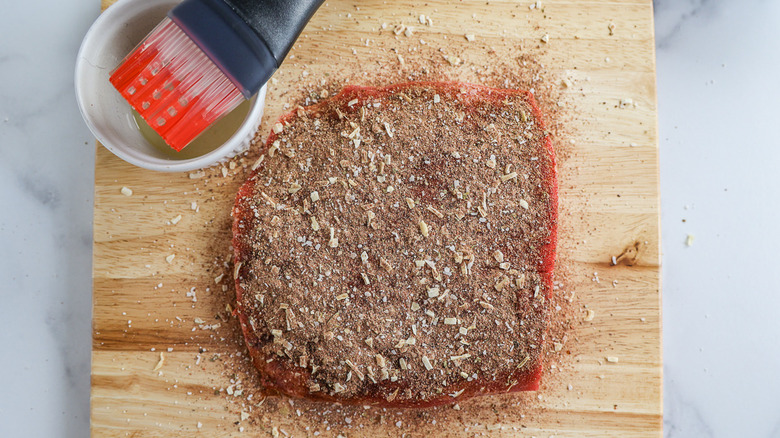 steak seasoned with taco seasoning