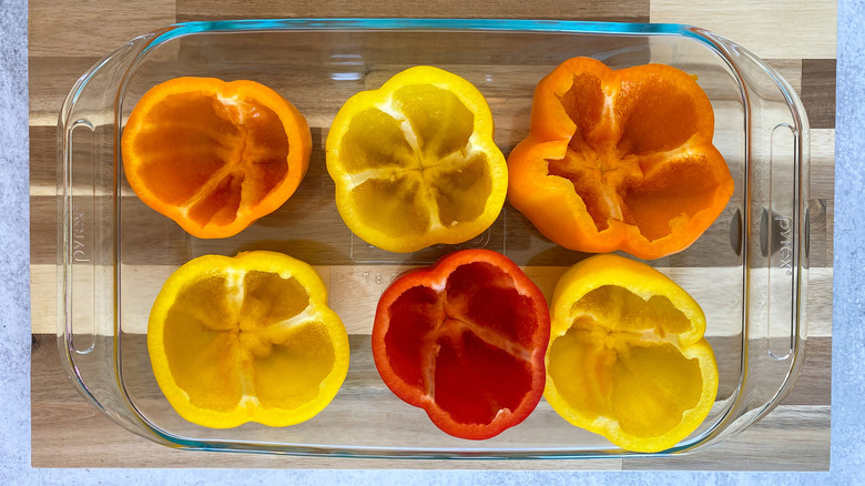 carved-out bell peppers