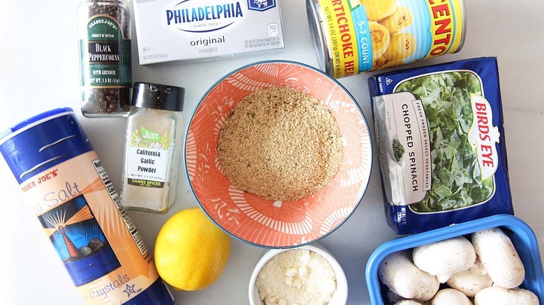 stuff mushroom ingredients on counter 