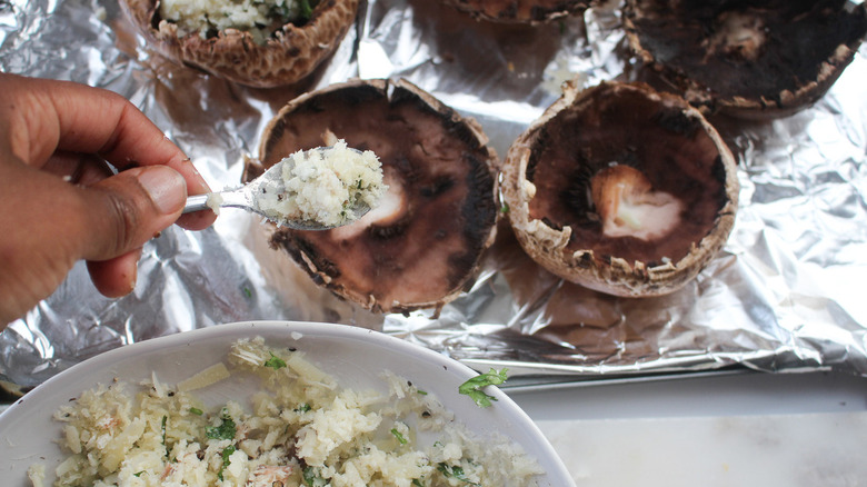 stuffing mushrooms