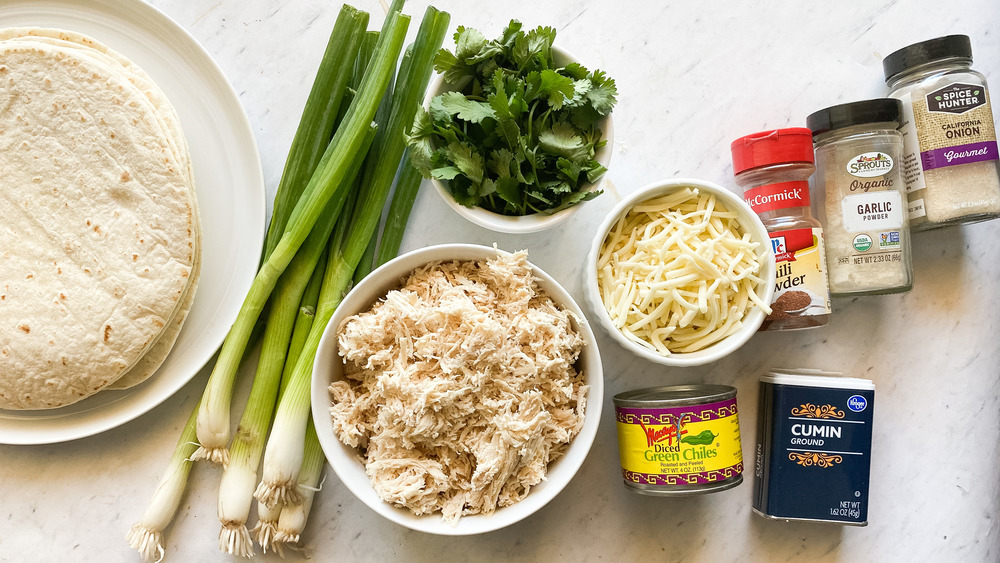 taquito ingredients on a stone countertop