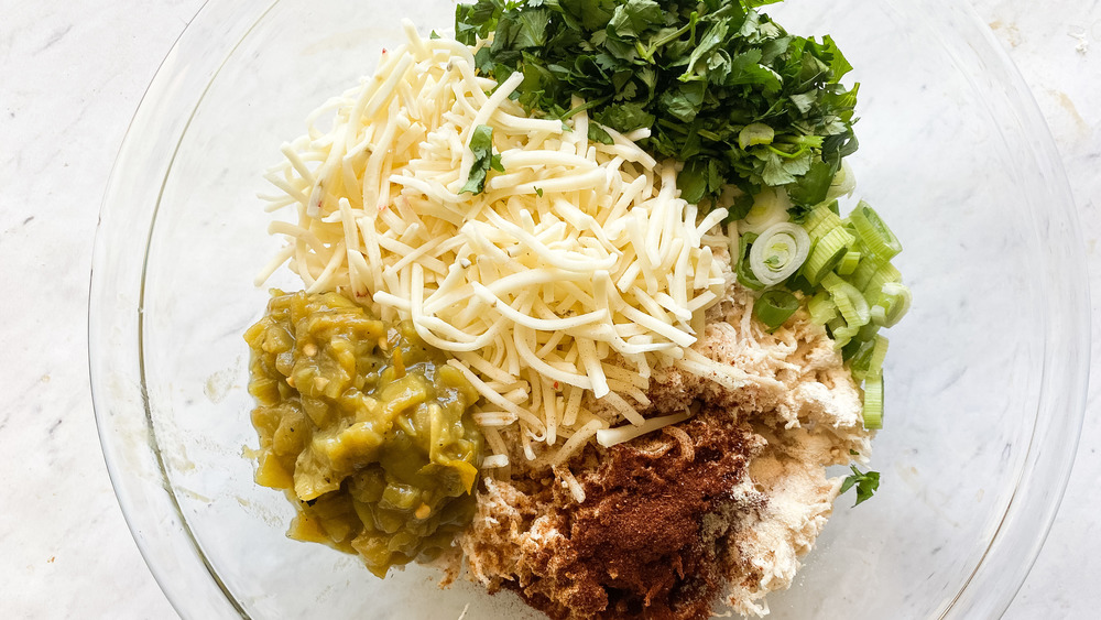 taquito ingredients in a glass bowl