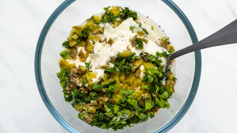 tartar sauce ingredients in bowl