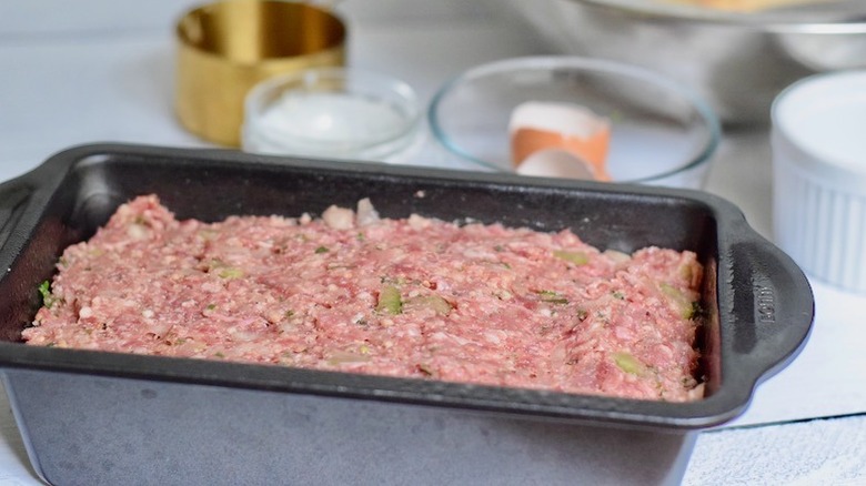 meatloaf formed into pan