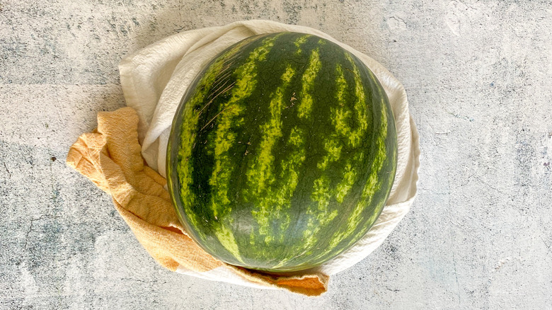 watermelon on towel 