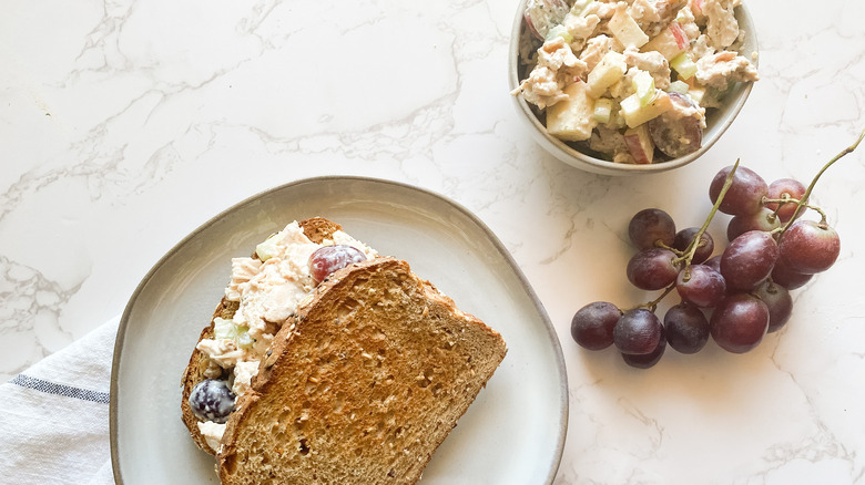 Waldorf chicken salad sandwich