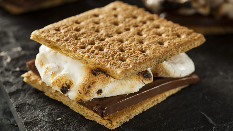 S'more on black surface