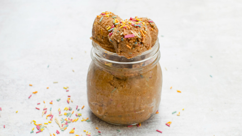 edible cookie dough in jar