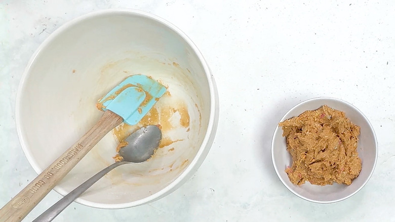 cookie dough in small bowl