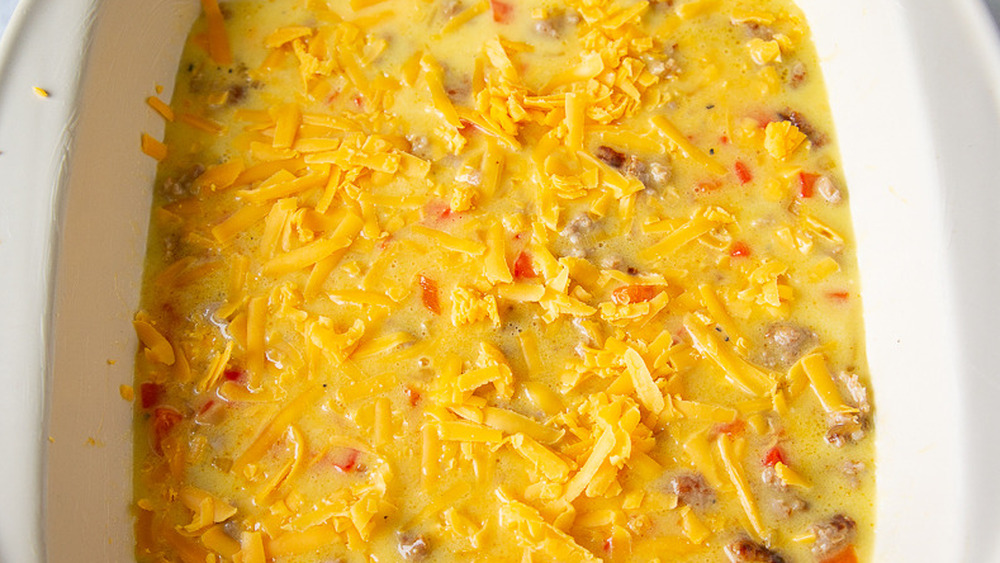 casserole dish with egg casserole