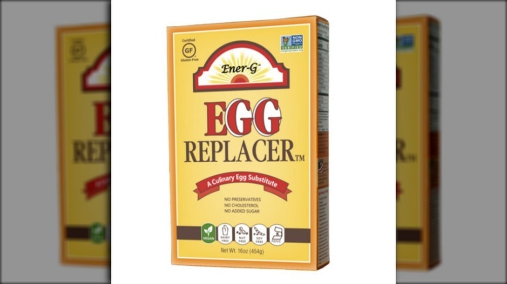 A box of commercial egg replacer