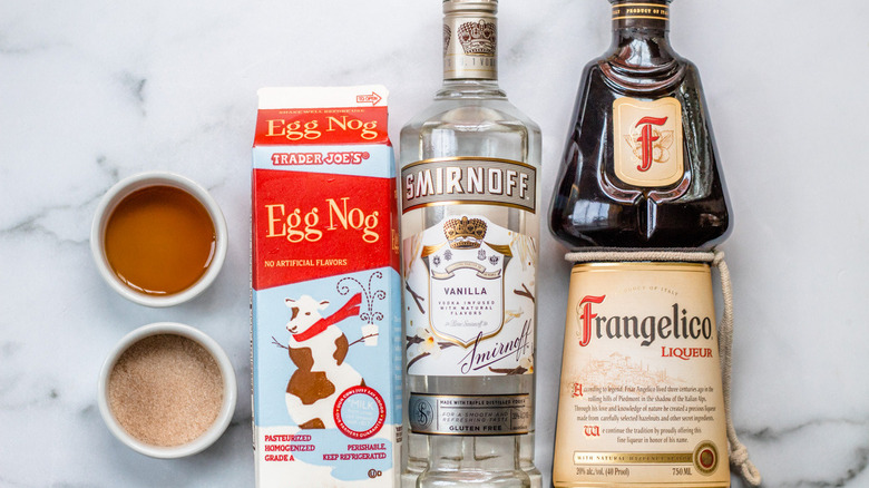 ingredients for eggnog martini 