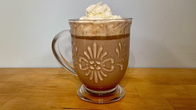 brown drink whipped cream