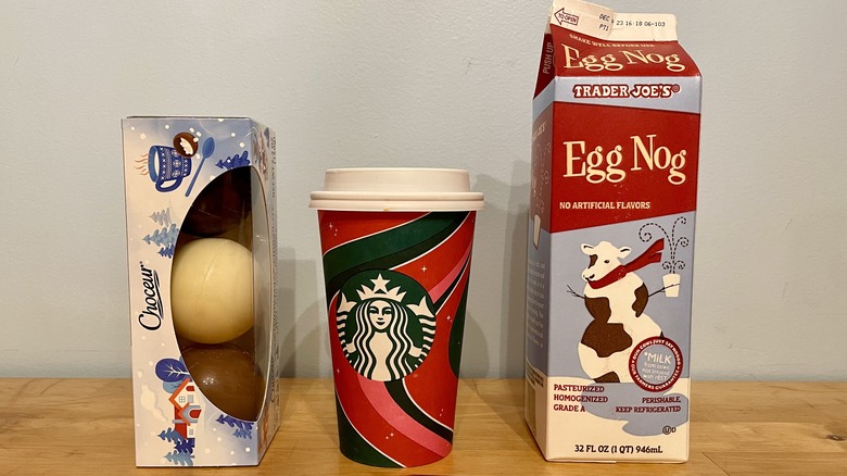 Hot chocolate bombs and eggnog