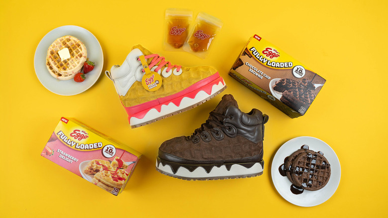 Eggo waffles with waffle shoes