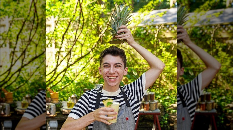 Eitan Bernath with a piña colada