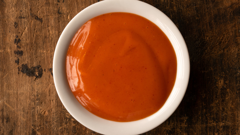 Buffalo sauce in a bowl