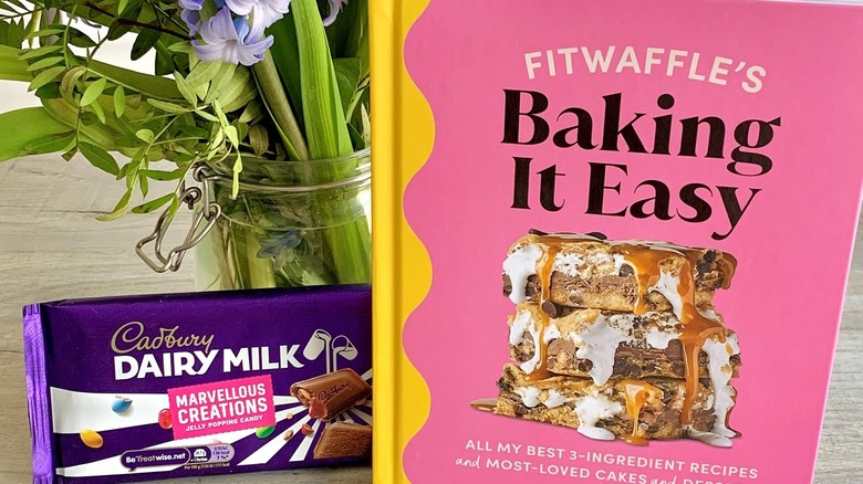 Baking It Easy book with flowers and chocolate