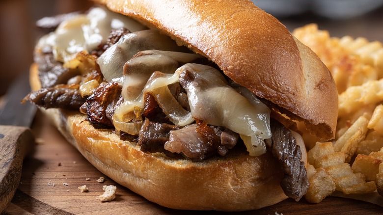 Steak and cheese sandwich