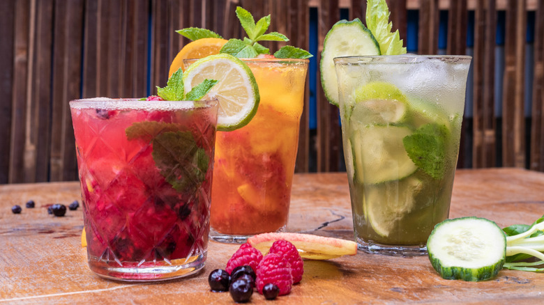 three fruit mocktails