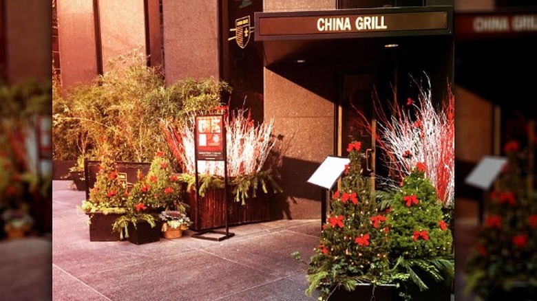 China Grill New York exterior with plants