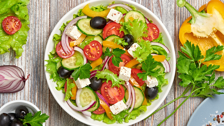 salad with feta and olives