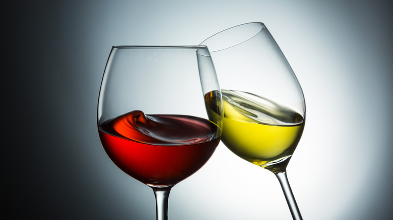 red and white wine