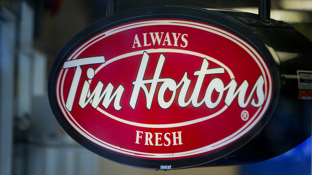 A Tim Hortons sign