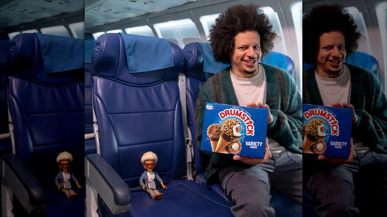 Eric André and Dr. Umstick on a plane